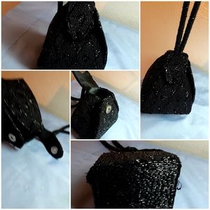 Beaded evening bag. Handle 5 tall